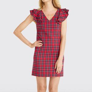 Plaid Ruffle Shoulder Dress | Draper James | Festive Holiday Attire